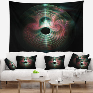 Green Pink Magical Lights Abstract Wall Tapestry, 92"x78"