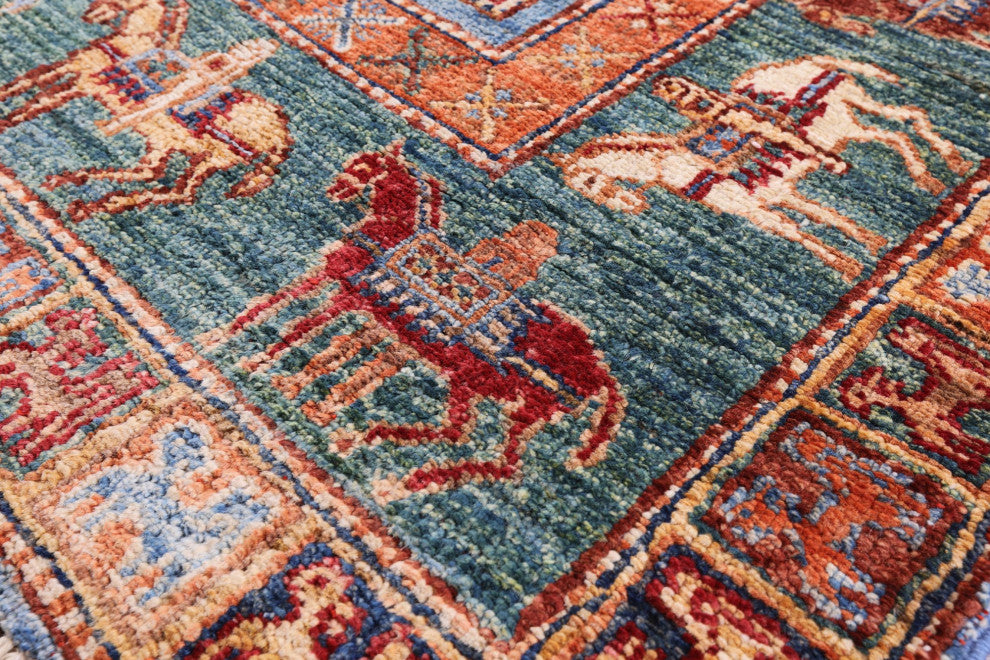 Antiqued Pazyryk Historical Design Hand-Knotted Rug 3' 3" X 4' 11" Q11113