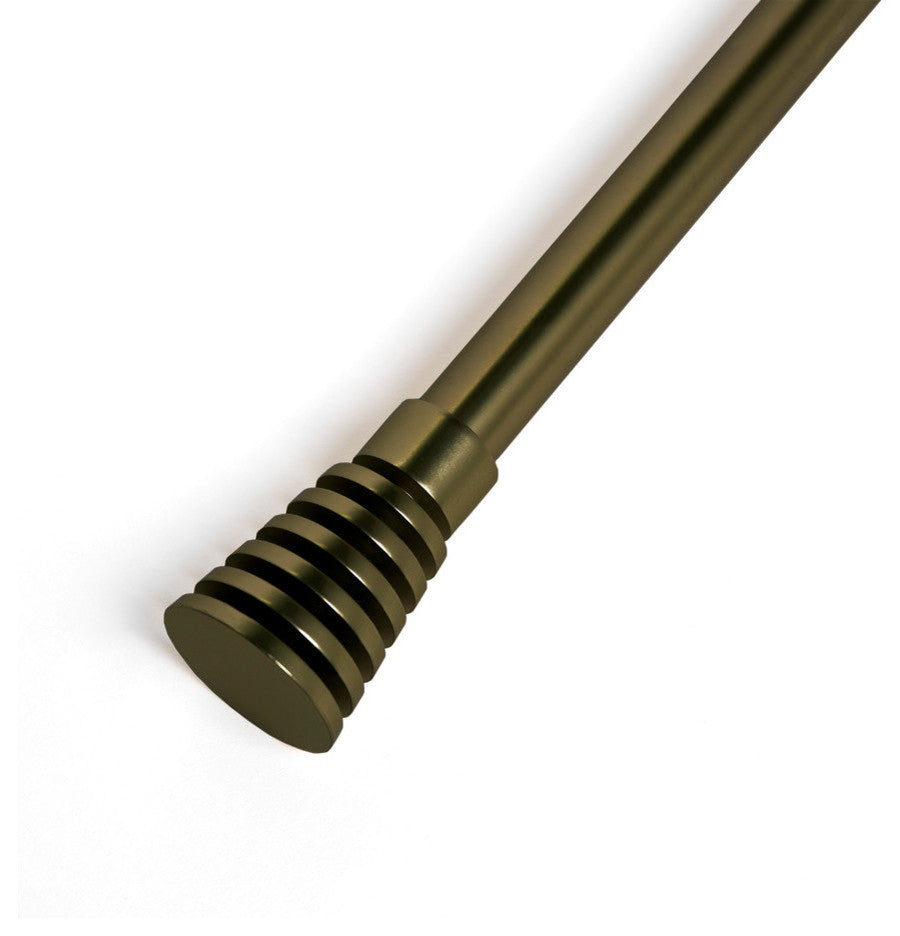 French Cylinder Single Curtain Rod, Brass, 48" W X 84" L