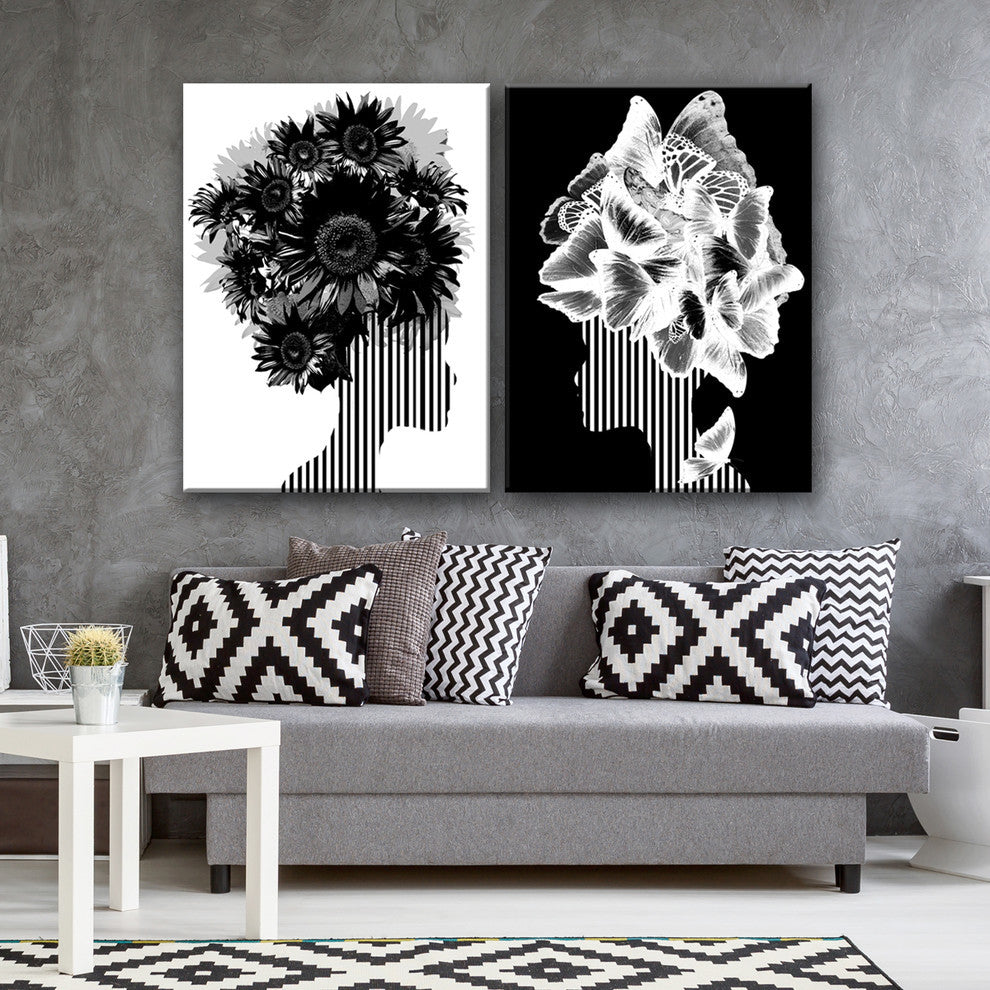 Wrapped Canvas 'Mod Swag II' 2 Piece Wall Decor, 2-Piece Set, 20"x32"
