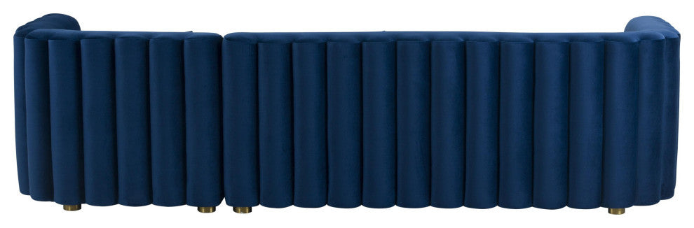 Callie Velvet Sectional, Navy, Raf