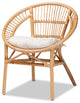 Lindy Modern Rattan Dining Chair, Natural Brown
