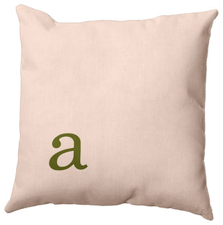16"x16" Modern Monogram Decorative Throw Pillow, Olive