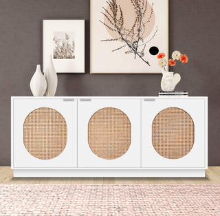 Cane Sideboard/Buffet, White