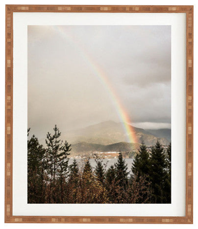 Henrike Schenk, Rainbow, The Mountains Lake, Norway Framed Wall Art, 19x22.4"