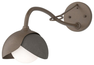Brooklyn 1-Light Double Shade Sconce, Bronze, Dark Smoke, Opal Glass
