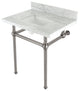 Kingston Brass KVBH3022M8SQ8 30" Console Sink, Legs, 8", 3 Hole