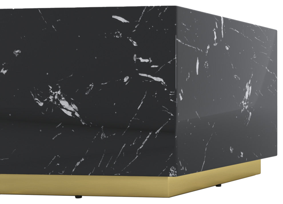 Hexagon MDF Coffee Table, Black