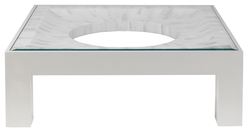Elation White Square Cocktail Table