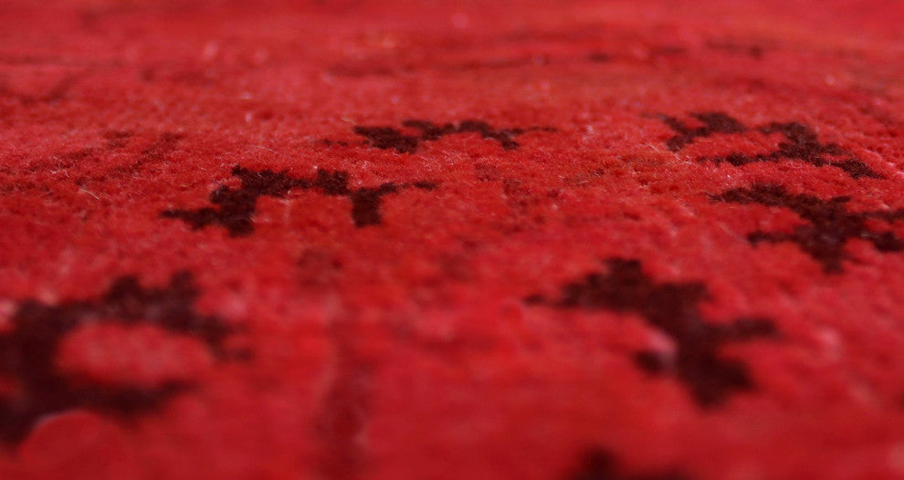 Vintage Distressed Overdyed Edrei Red Runner 4'5"x9'2"