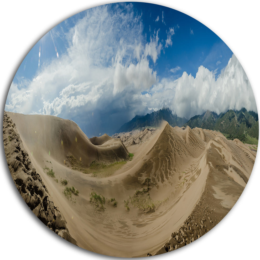 Massive Sand Dunes Panorama, Landscape Round Wall Art, 36"