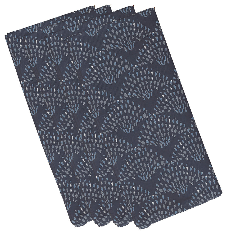 Fan Dance 19" Blue Geometric Print Napkin, Set of 4