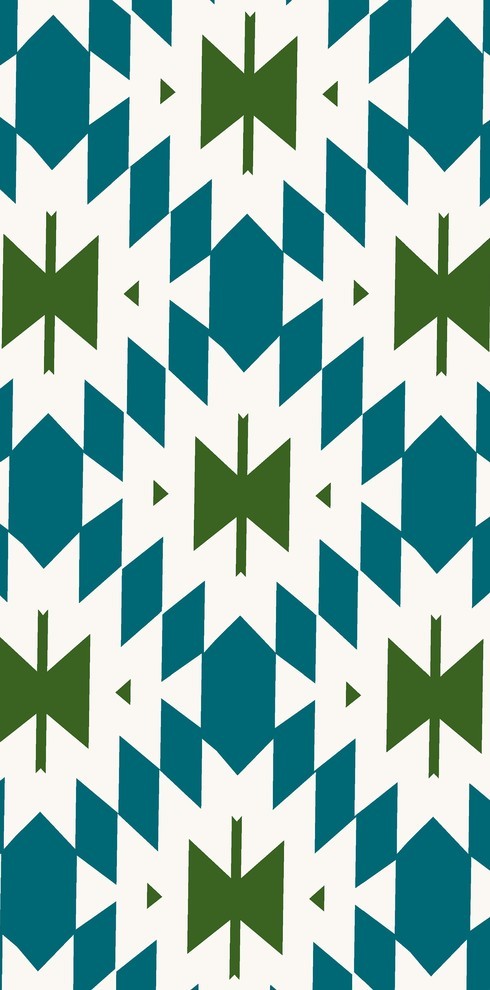 Patna Geometric Print Bath Towel, Teal