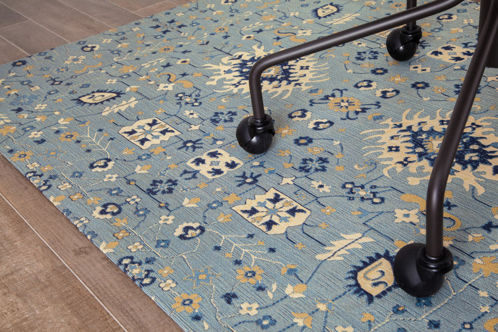 Tabrix Blue and Beige Rug'd Chairmat, 40"x54", .25" Pile Height
