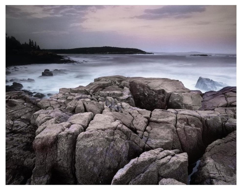 "Sunset, Atlantic Ocean, Thunder Hole, Acadia National Park" Paper Art, 50"x38"