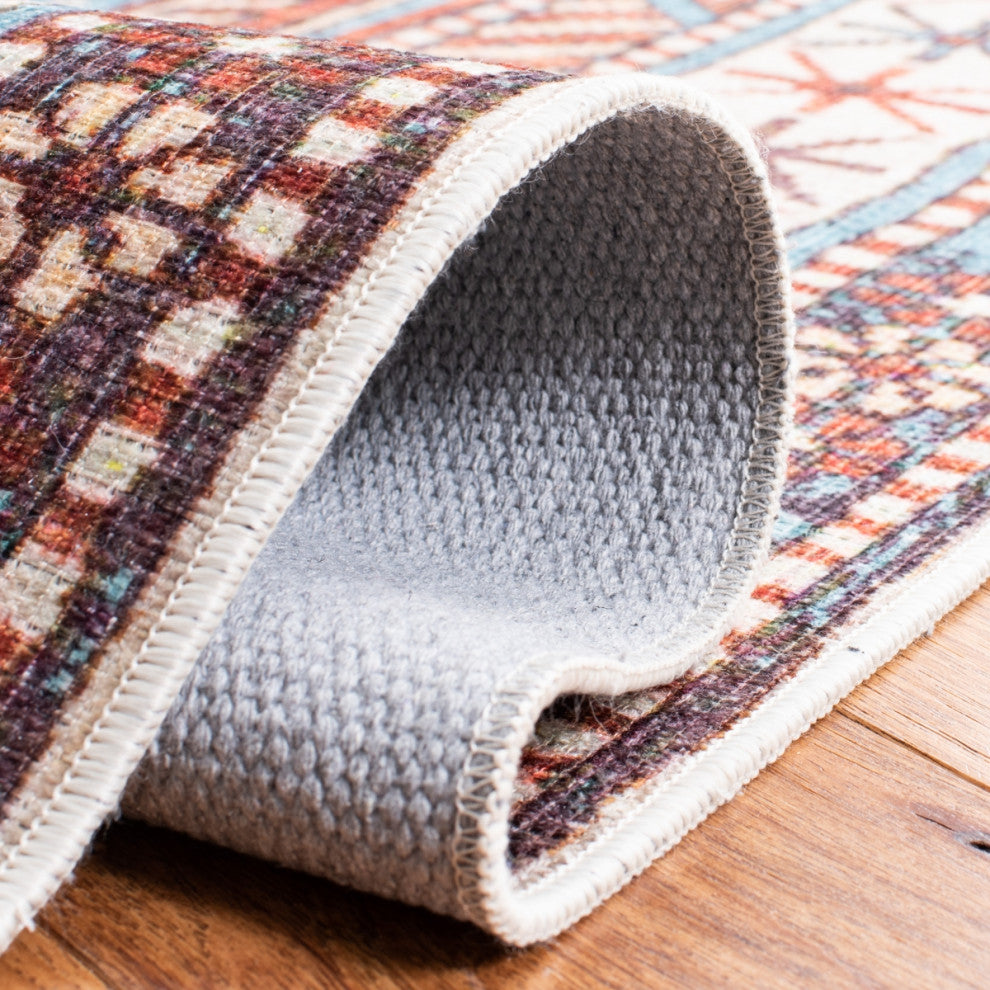 Safavieh Serapi SEP383 Rug Machine-Washable, Light Blue/Brown, 9'x12'