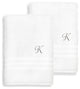 Denzi Bath Sheets With Monogrammed Letter, Set of 2, K