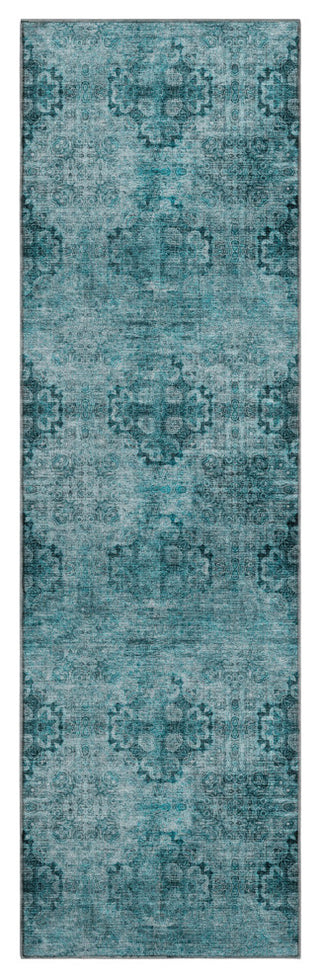 Premium Machine Washable Mayfield AMF557 Teal 2'3" x 7'6" Runner Rug