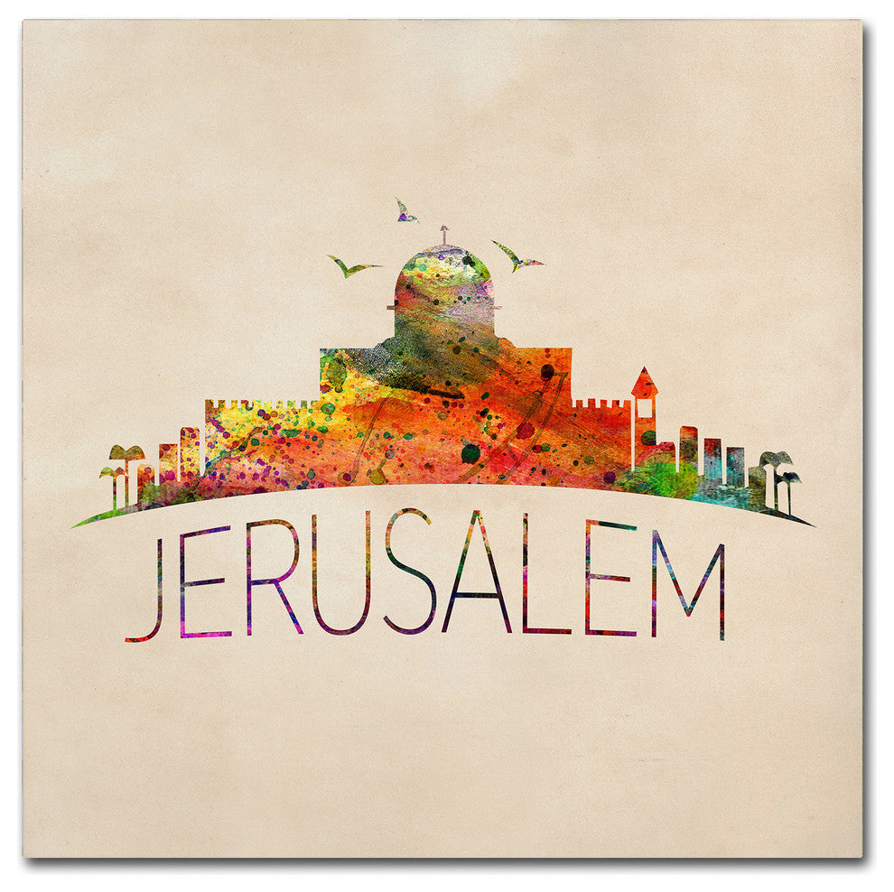 Mark Ashkenazi 'Jerusalem' Canvas Art, 14"x14"