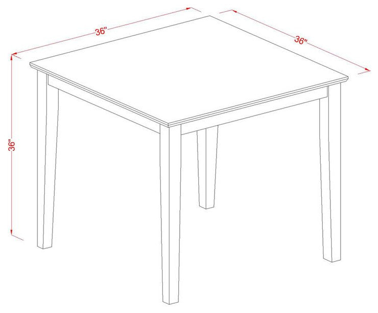 East West Furniture 36" Square Wood Counter Height Table in Dark Brown