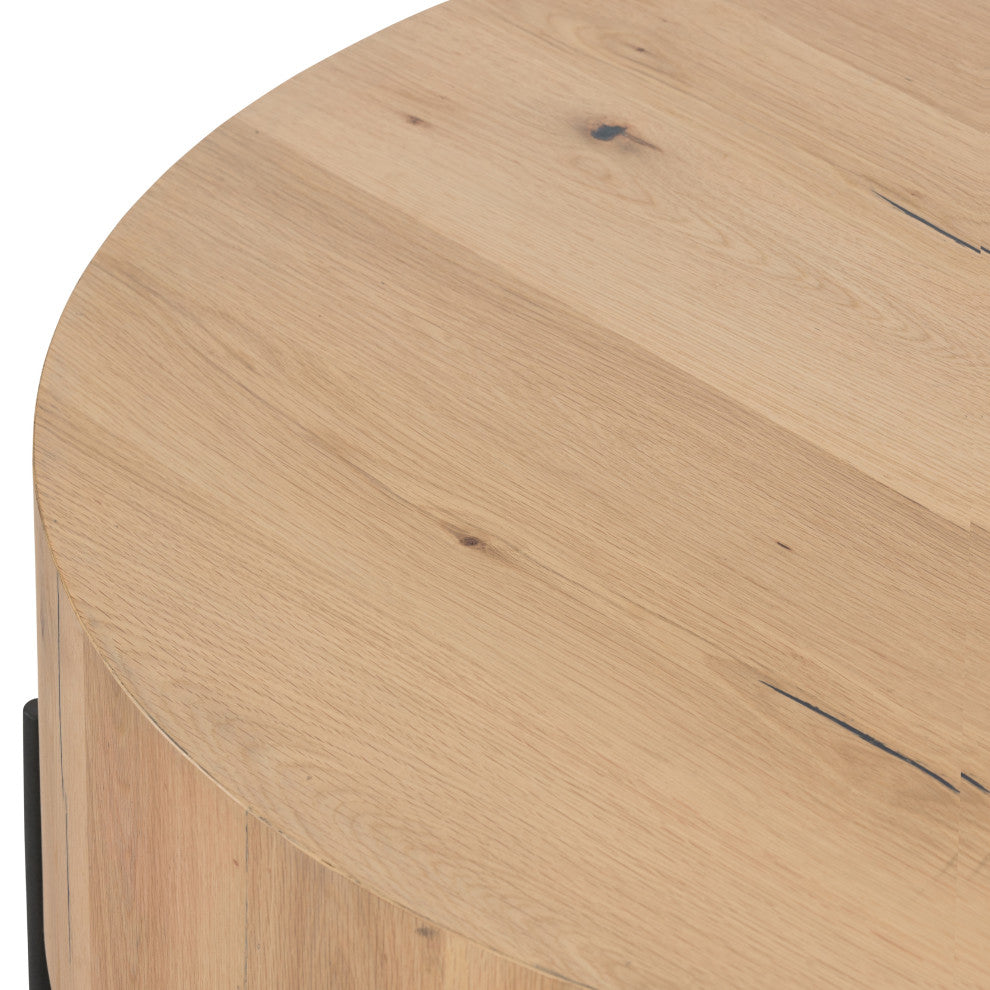 Eaton Drum Coffee Table-Light Oak Resin