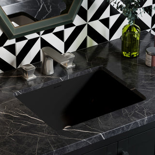 Plaisir 18.5" Rectangle Undermount Bathroom Sink, Matte Black