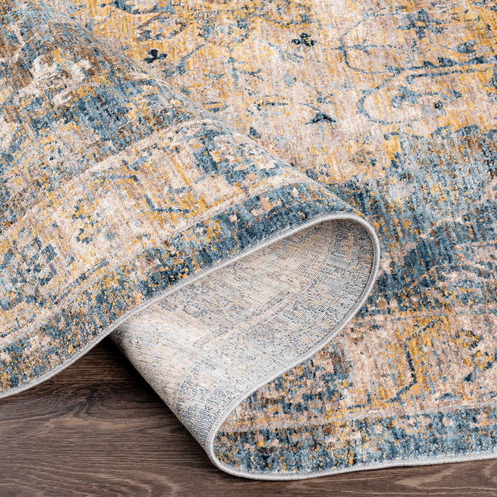 Mirabel Traditional Area Rug, Navy/Charcoal, 2'x3'