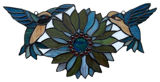 Chloe Lighting Soar Tiffany-Style Green Animal/Floral Design Window Panel