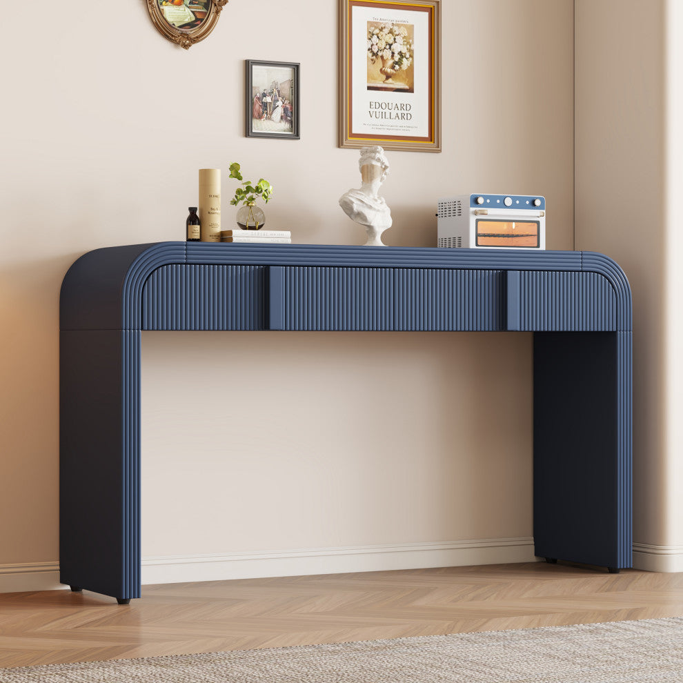 Gewnee Unique Modern Rounded Silhouette and Smooth Surface Console Table