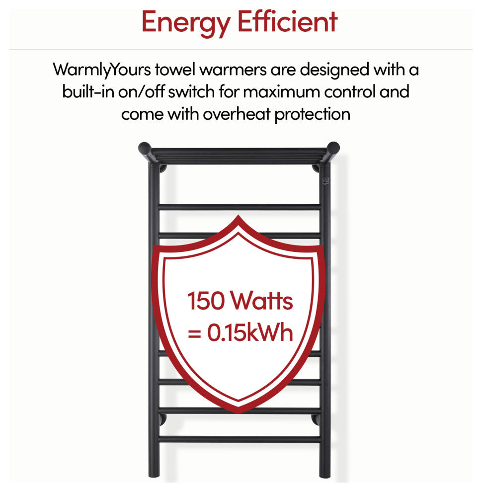 8 Bars Summit Towel Warmer, Dual Connection, Black