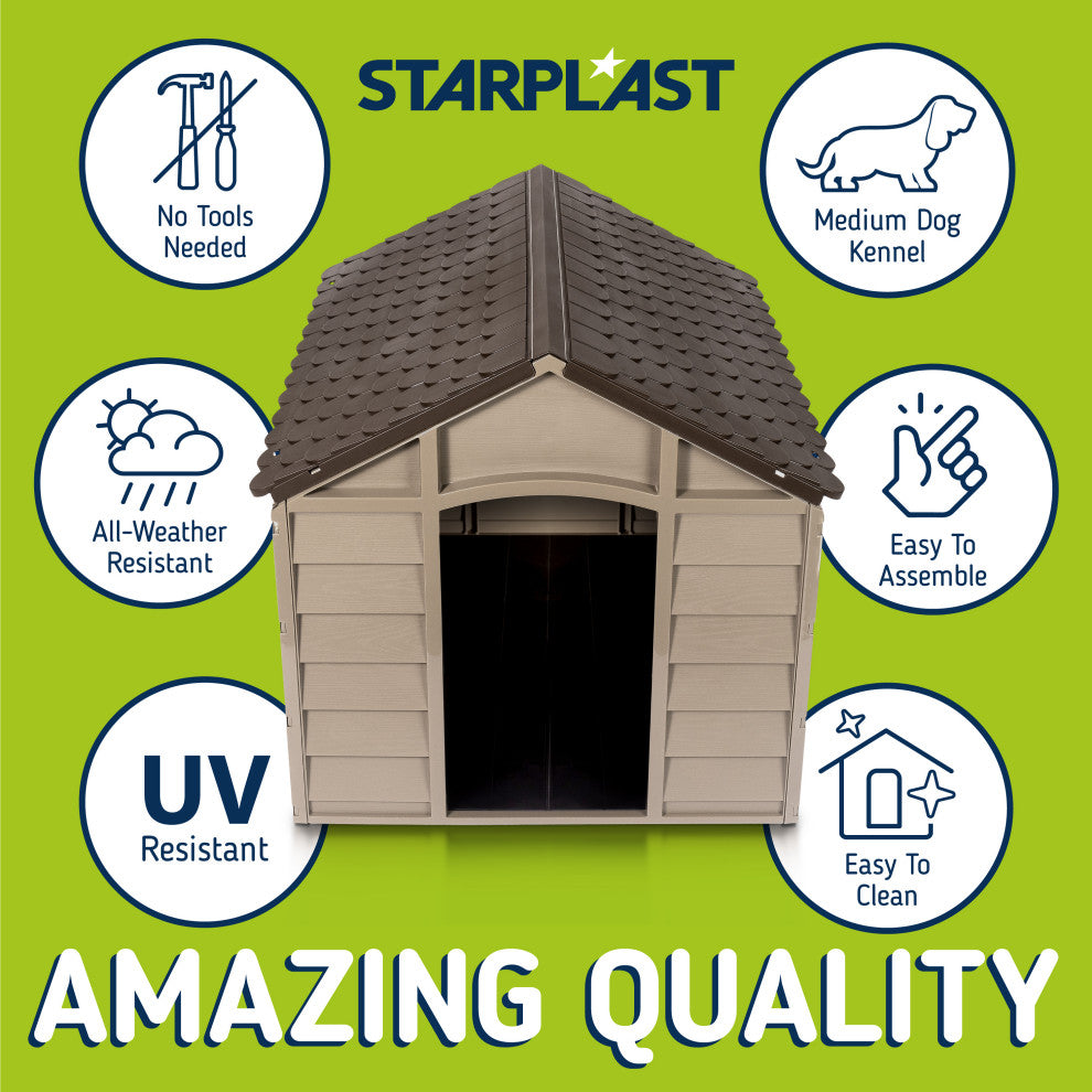 Starplast Small Dog House Kennel,  Mocha/Brown