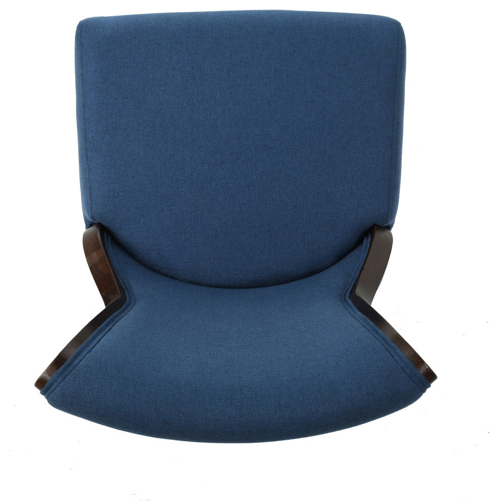 GDF Studio Lexia Plush Classic Fabric Dining Chair, Dark Navy