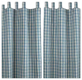 Curtains Blue 100% Cotton Panels 84" x 90" |