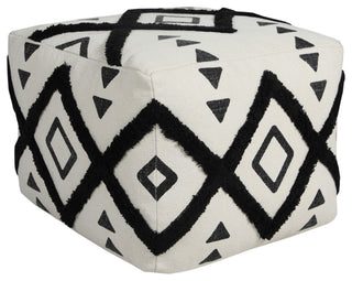 Textured Double Diamond Pouf Ottoman