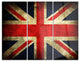 "Vintage UK Flag" Glossy Metal Wall Art, 3 Panels, 36"x28"