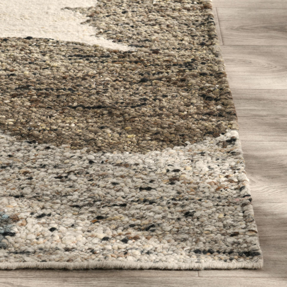 Hesperia Hand Woven Wool Patterned Rug, Multicolor, 5x8