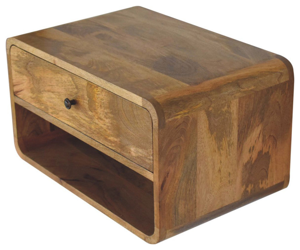 Large Floating Curve Open Slot Bedside