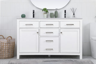 54" Double Bathroom Vanity, White