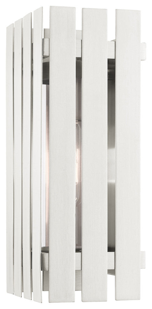 Livex Lighting Greenwich 1 Light Brushed Nickel Medium Outdoor Wall Lantern