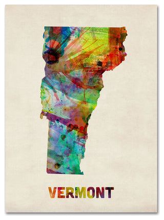 'Vermont Map' Canvas Art by Michael Tompsett