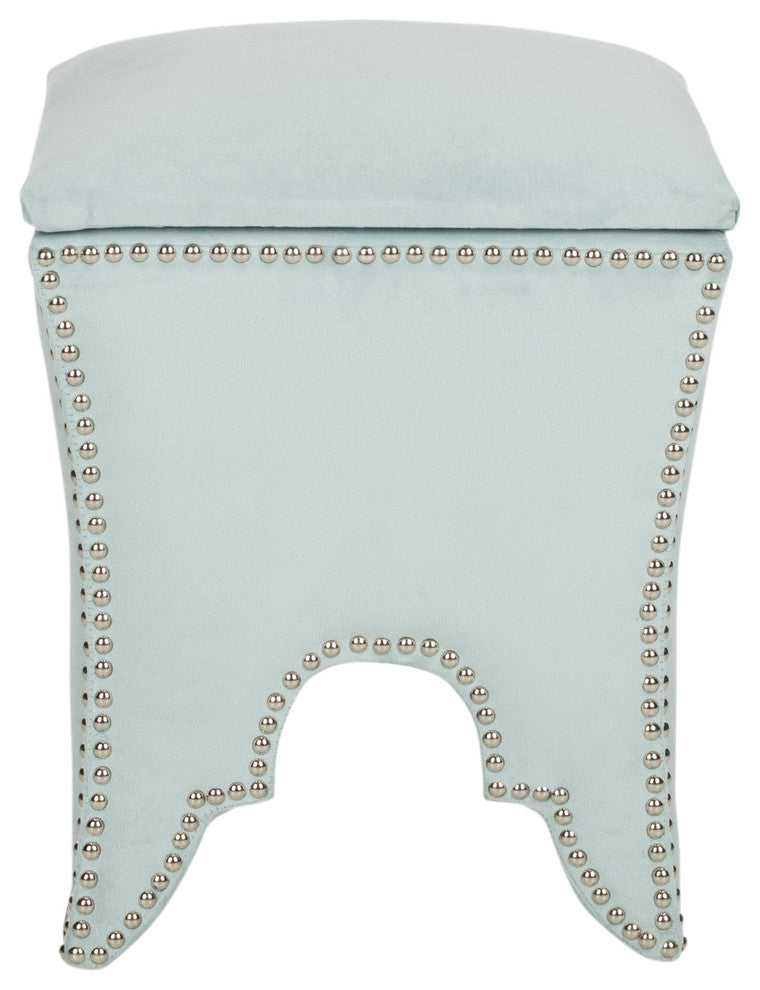 Safavieh Deidra Ottoman, Silver Sage, Silver, Fabric