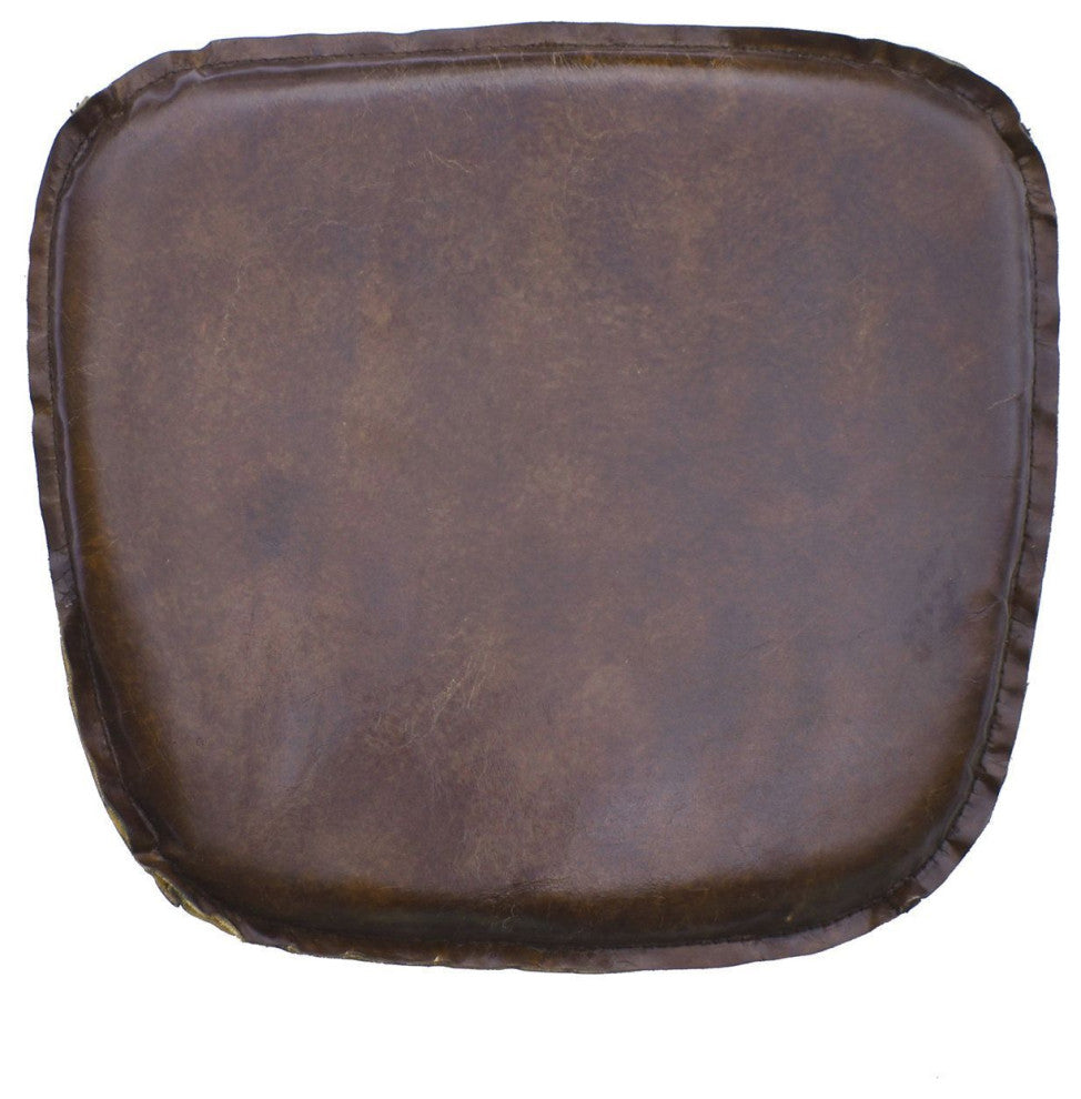 Metal Crossback Chair, Set of 2, Gunmetal/Vintage Brown