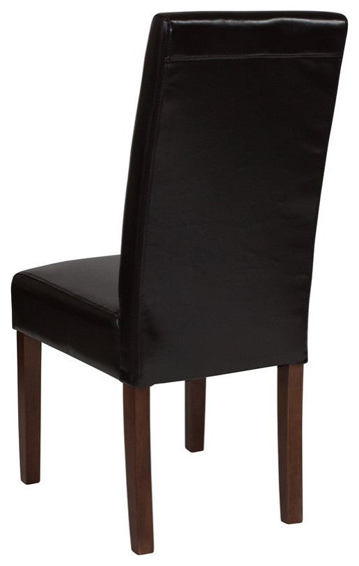 Greenwich Series Brown Leather Parsons Chair