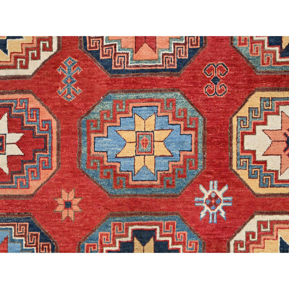 Cardinals Red Afghan Ersari Design Hand Knotted Natural Wool Rug 10'x13'10"
