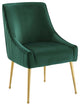 Discern Pleated Back Upholstered Performance Velvet Dining Chair Green