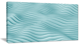 "Fractal Rippled Blue Waves" Abstract Art Canvas Print, 32"x16"