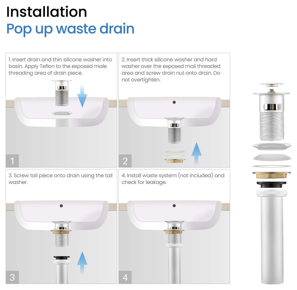Circular Brass Single Handle Bathroom Faucet KBF1008, Matte White,, Drain