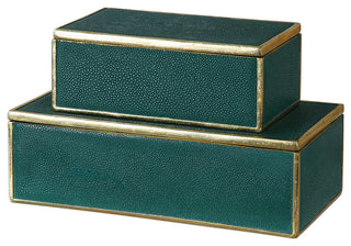 Uttermost Karis Emerald Green Boxes S/2