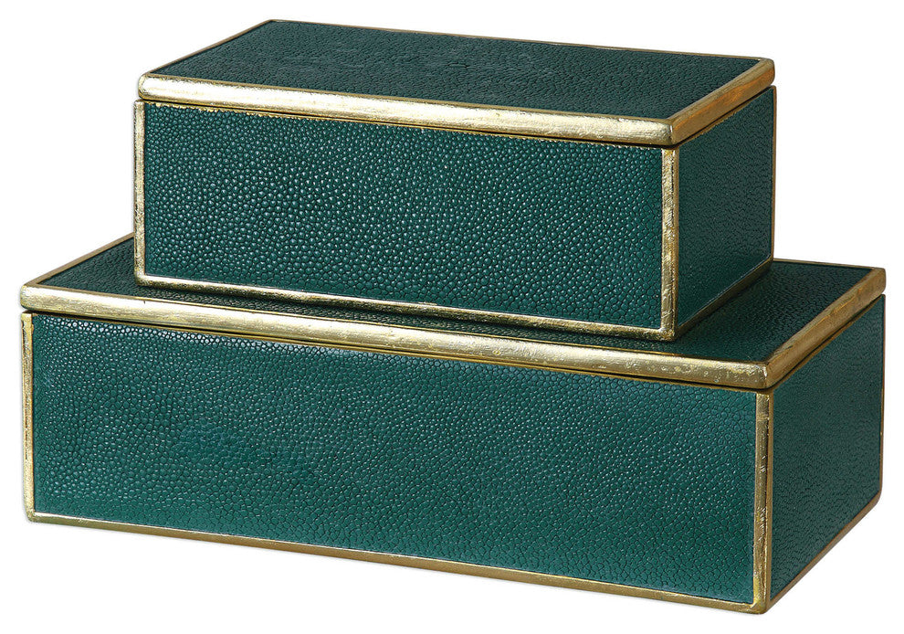 Uttermost Karis Emerald Green Boxes S/2