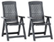 Vidaxl Garden Reclining Chairs 2-Piece Set Plastic Anthracite